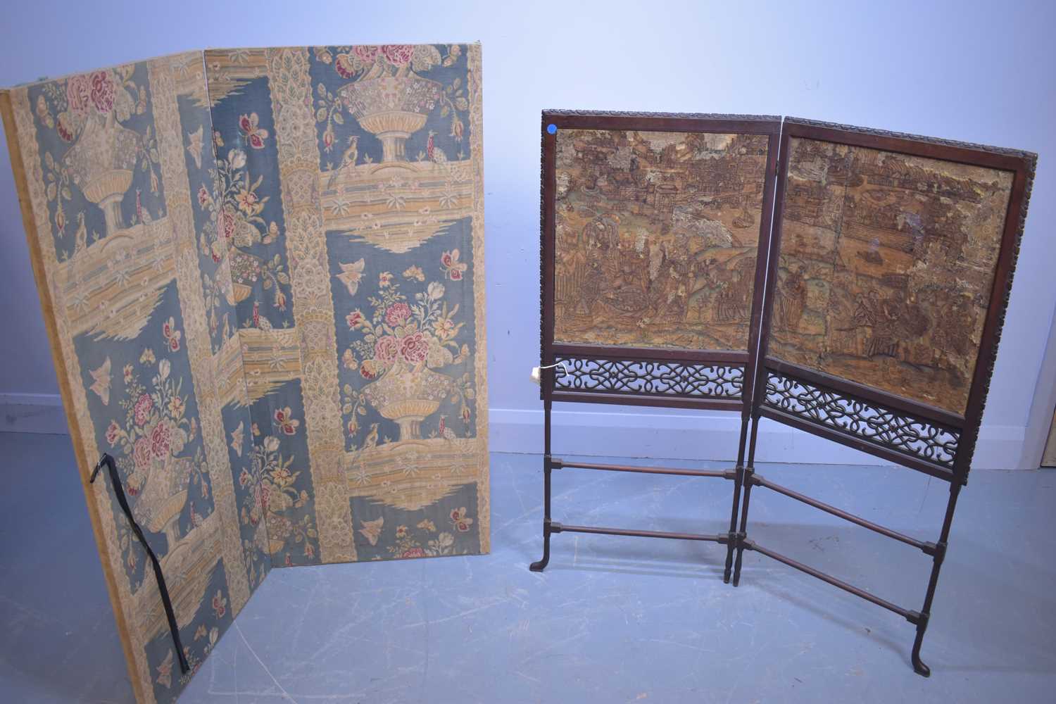 Lot 507 - Two two-fold screens.