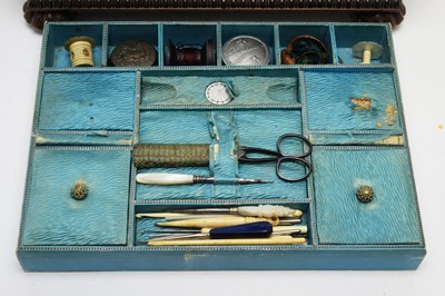 Lot 787 - A Regency brass inlaid rosewood work box.