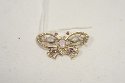Lot 53 - A butterfly gem-set brooch.