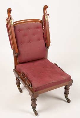 Lot 898 - J. Alderman, London: a Victorian walnut campaign armchair.