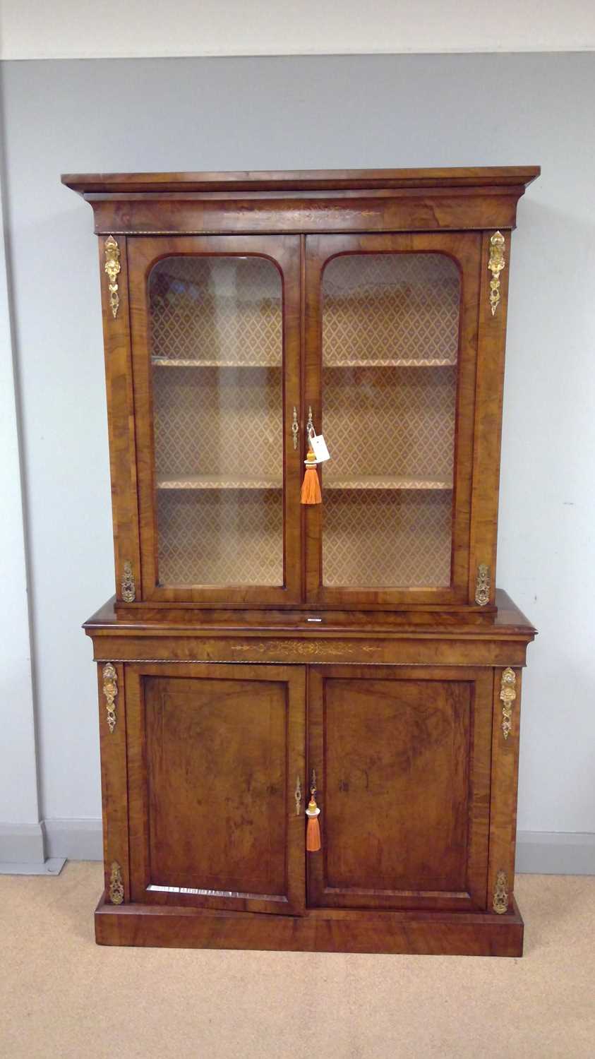 Lot 444 - 19th Century walnut bookcase