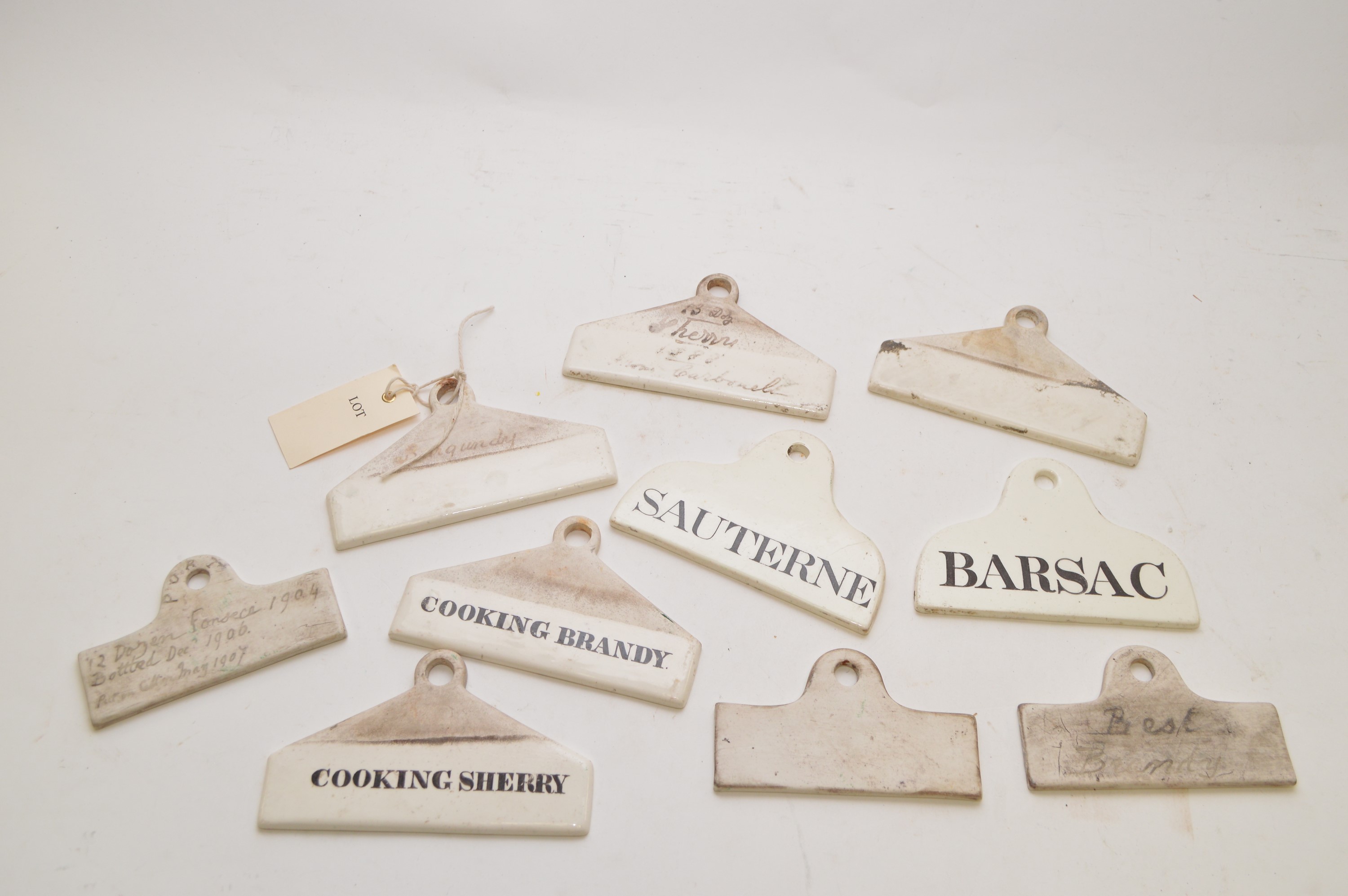 Lot 323 19th Century wine bin labels