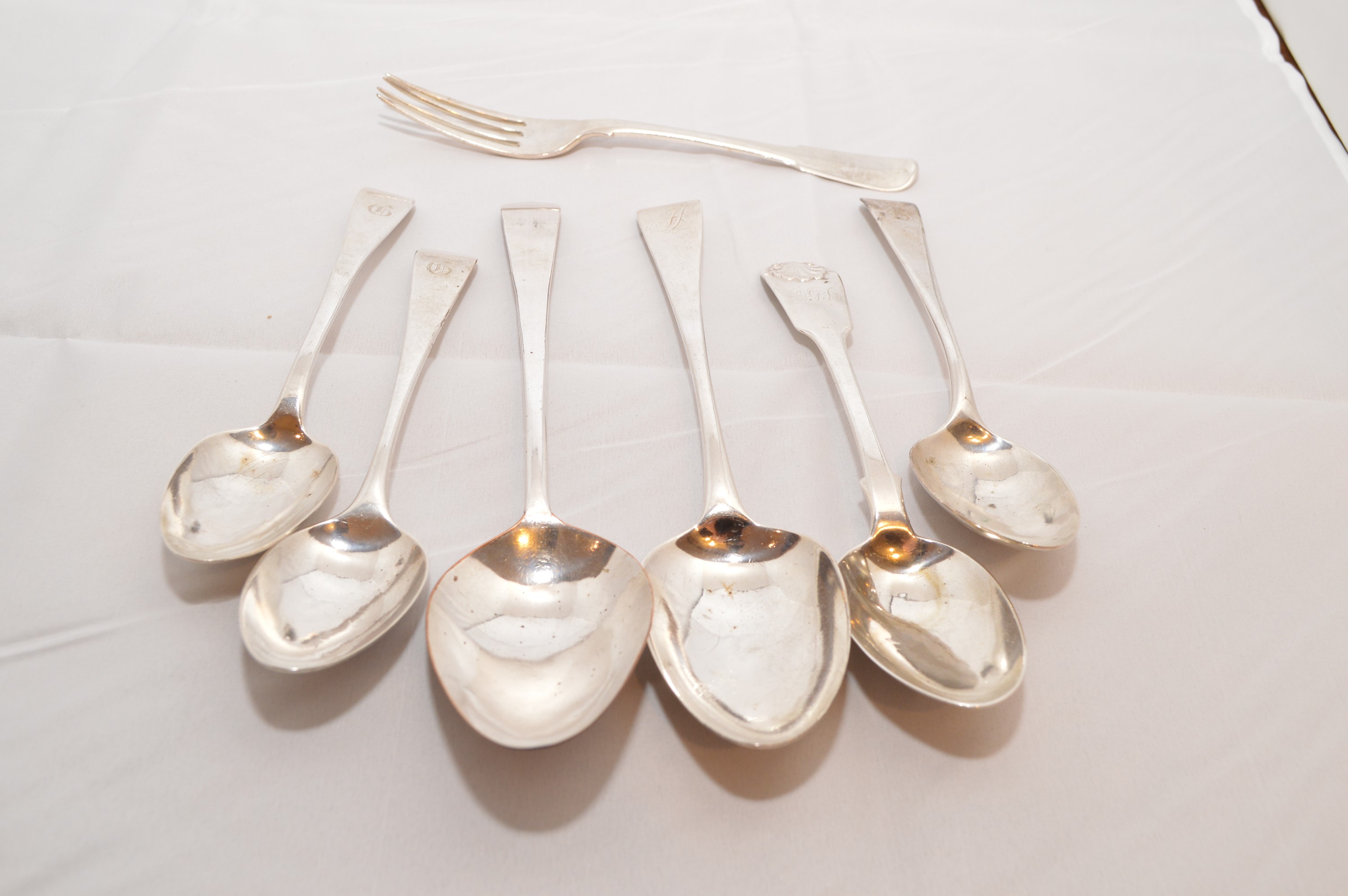 Lot 56 Silver spoons and fork