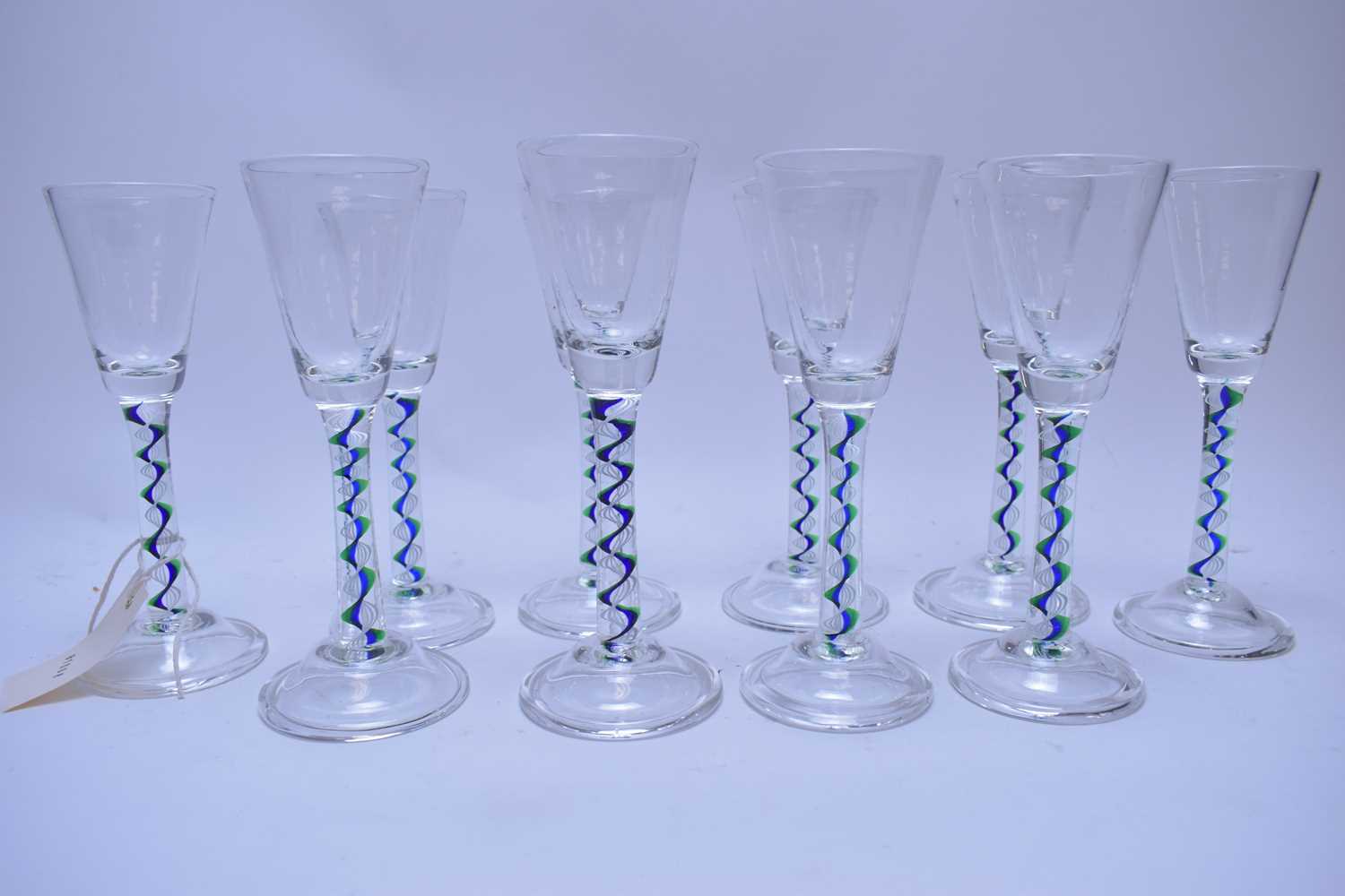 Lot 230 - Eight 18th C style wine glasses.