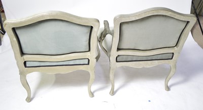 Lot 56 - A pair of designer French style armchairs.