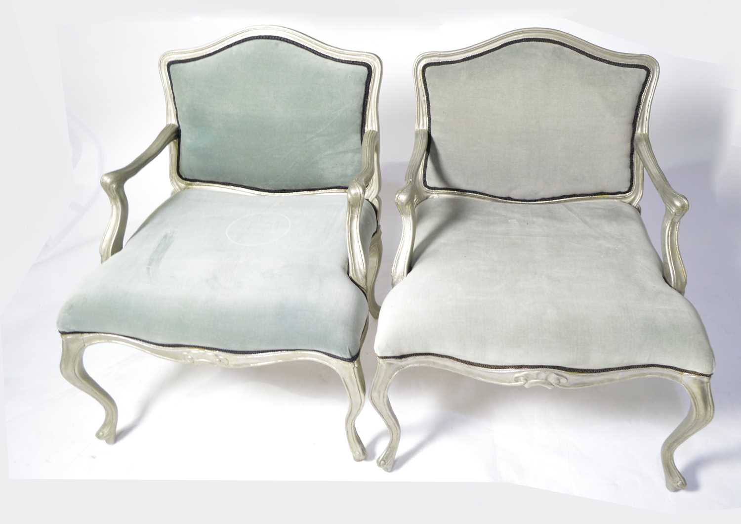 Lot 56 - A pair of designer French style armchairs.