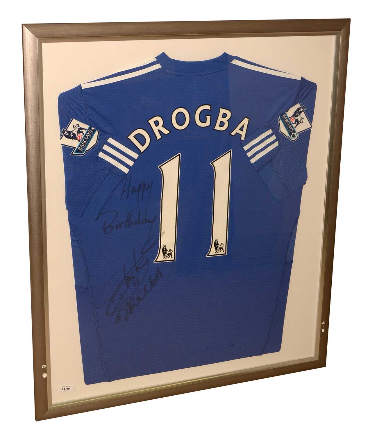 Lot 1232 - Signed Drogba football shirt.