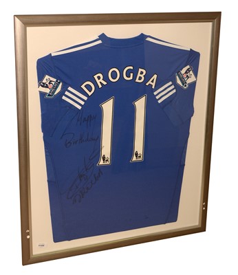 Lot 1102 - Signed Drogba football shirt.