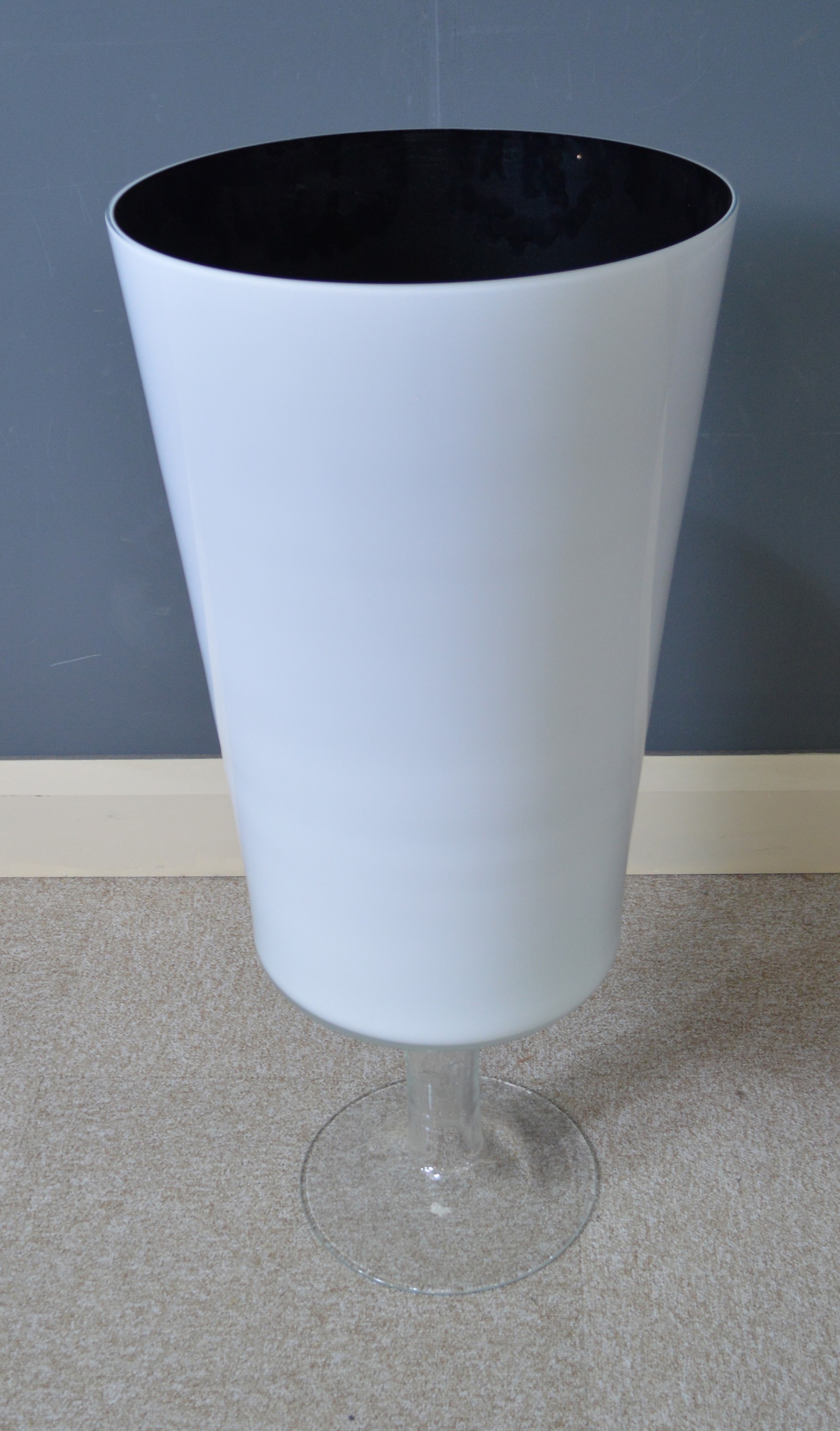 Lot 13 Contemporary white glass vase.