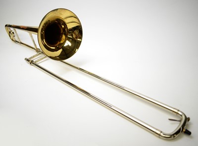 Lot 856 - Vincent Bach Stradivarius trombone and case.