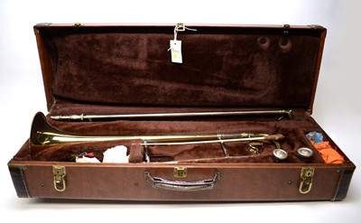 Lot 856 - Vincent Bach Stradivarius trombone and case.