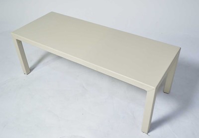 Lot 66 - Minotti: a cream leather covered rectangular coffee table.