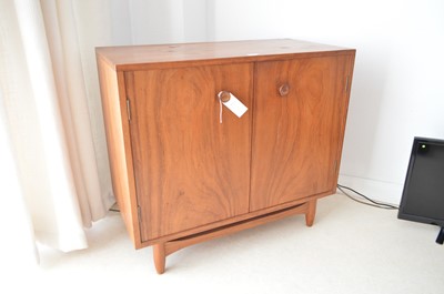Lot 135 - Mid Century chest of drawers; similar cabinet; wardrobe, and hi-fi unit.