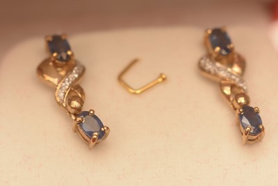Lot 213 - Four pairs of gems set earrings