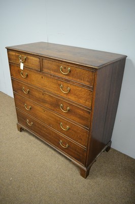 Lot 78 - George III oak and mahogany chest.