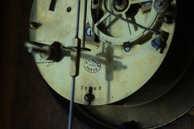 Lot 765 - A 19th Century inlaid ebonised mantel clock.
