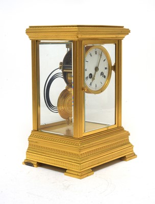 Lot 766 - A 19th C French ormolu cased mantel clock.