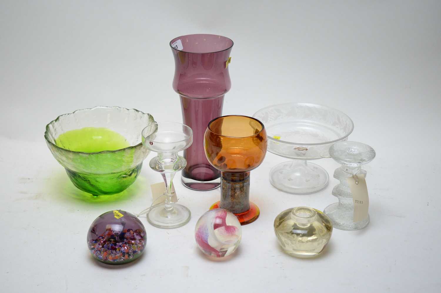Lot 213 - Studio and other glassware.