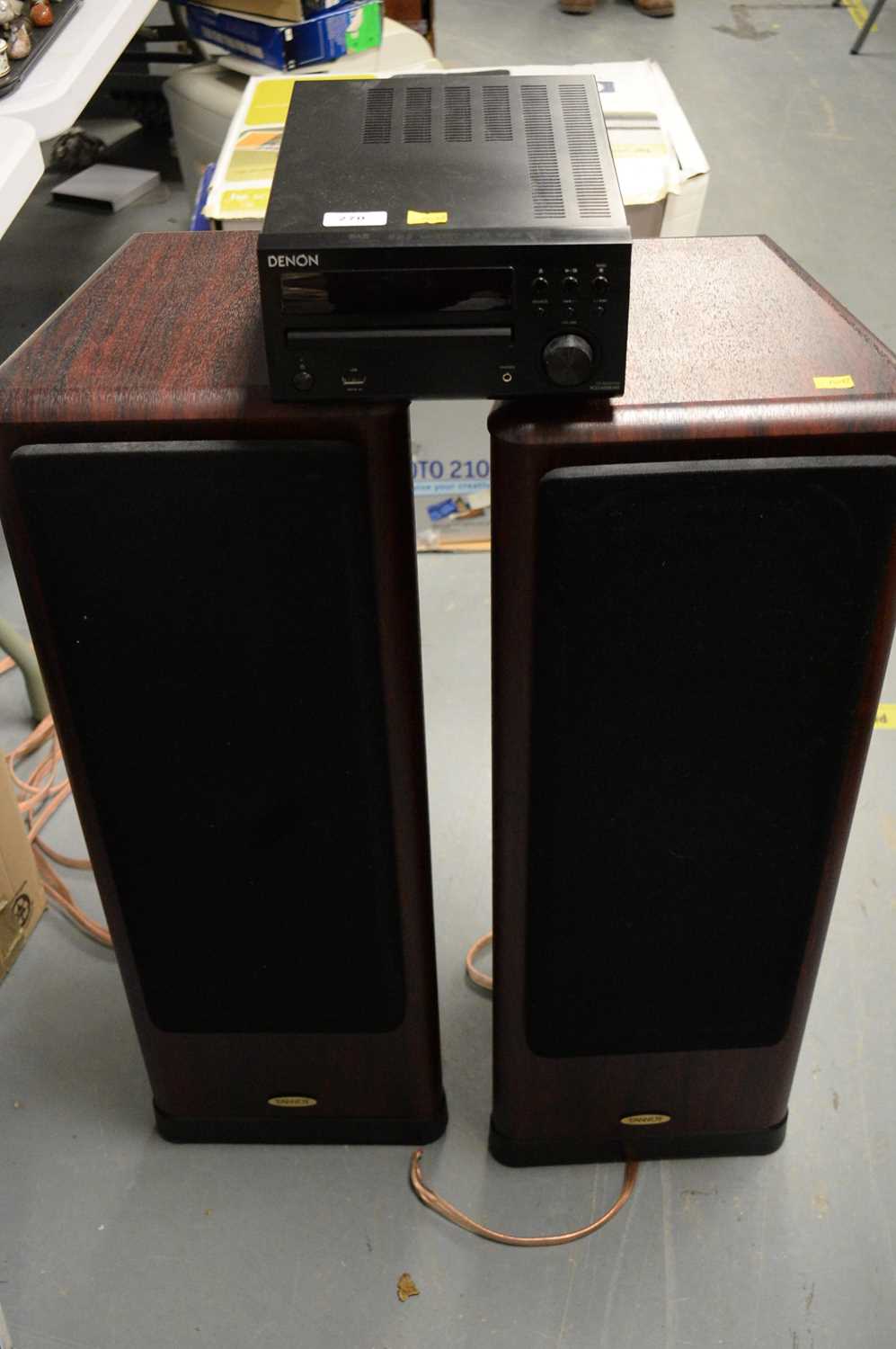 Lot 270 - Denon CD receiver; and a pair of Tannoy speakers.
