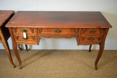 Lot 159 - A pair of modern walnut dressing tables/desks in the French taste