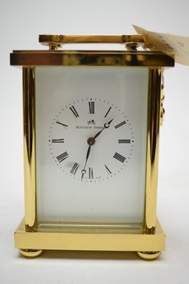 Lot 390 - Matthew Norman brass-cased carriage clock.