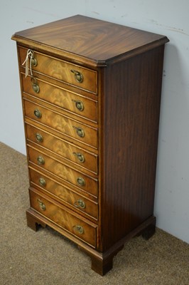 Lot 12 - Mahogany music cabinet; and an Edwardian bedroom chair.