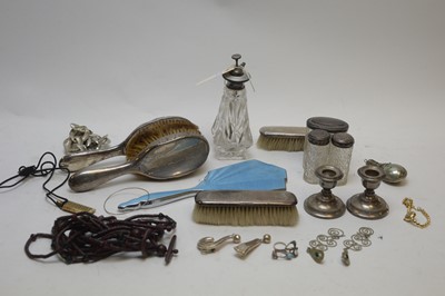 Lot 65a - Silver-mounted dressing table items; and other items.