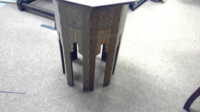 Lot 580 - A first half 20th C Middle Eastern inlaid table.