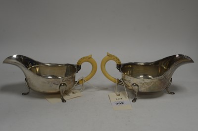 Lot 352 - A pair of silver sauce boats