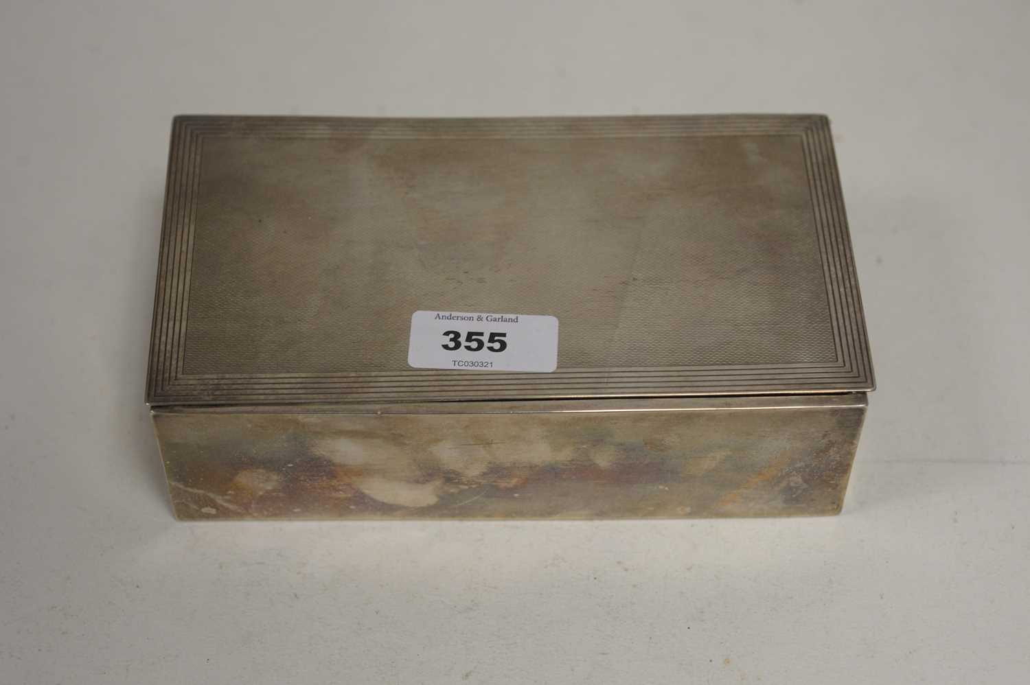 Lot 355 - A silver cigarette box