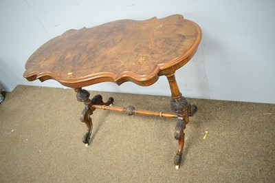 Lot 14 - Victorian burr walnut centre table.