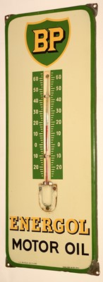 Lot 1106 - A BP "Energol Motor Oil" enamel thermometer sign.
