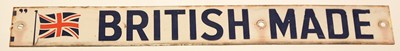 Lot 1114 - An enamel sign "British Made".