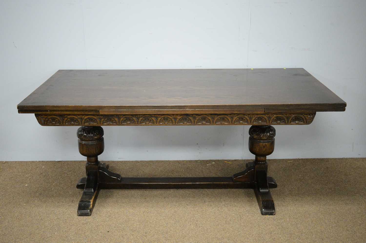 Lot 69 - 20th Century oak refectory table