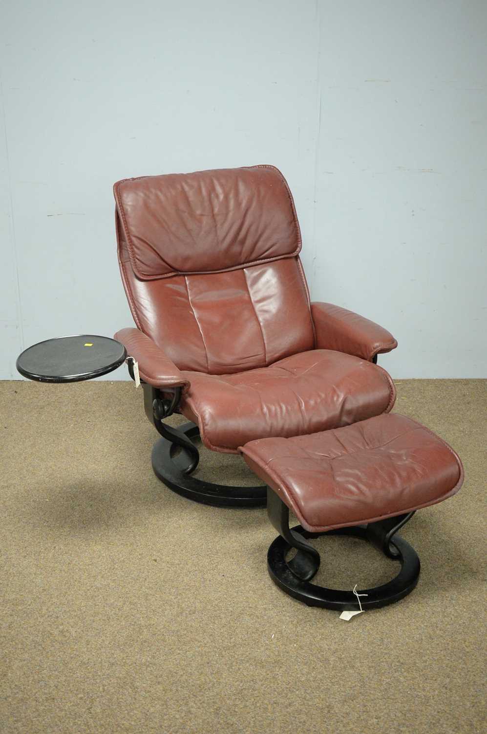 Lot 66 - Ekornes Stressless reclining armchair and stool