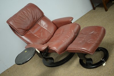Lot 66 - Ekornes Stressless reclining armchair and stool