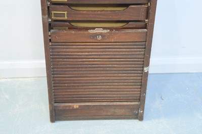 Lot 167 - Early 20th Century mahogany tambour fronted filing cabinet