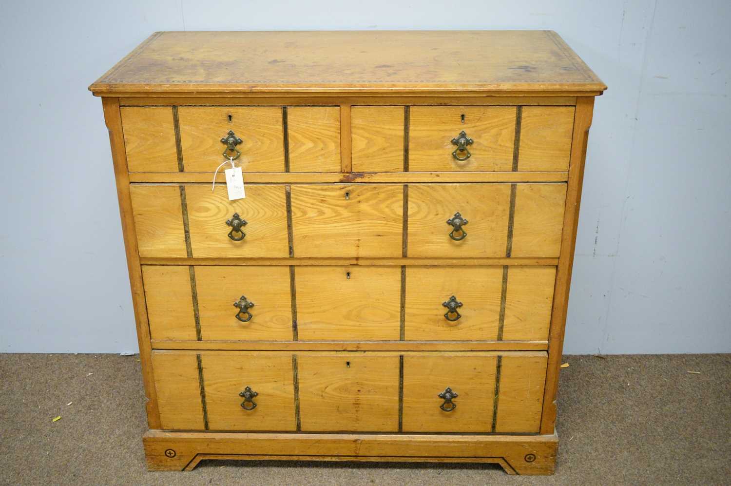 Lot 117 - 19th C ash chest of drawers.