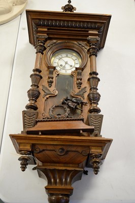 Lot 94 - 20th Century walnut Vienna wall clock