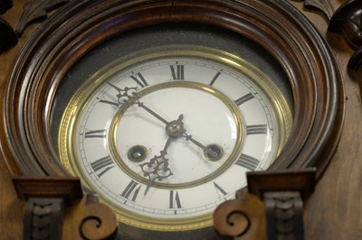 Lot 94 - 20th Century walnut Vienna wall clock