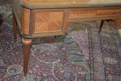 Lot 899 - 20th Century French walnut and afrormosia veneered writing desk