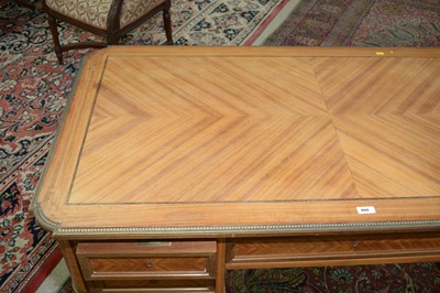 Lot 899 - 20th Century French walnut and afrormosia veneered writing desk
