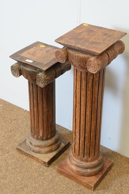 Lot 133 - Two Asian hardwood column stands.