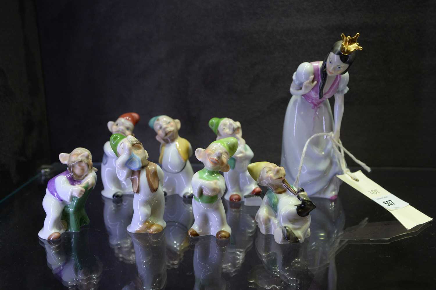 Lot 507 - Herend figures of Snow White and the seven dwarfs