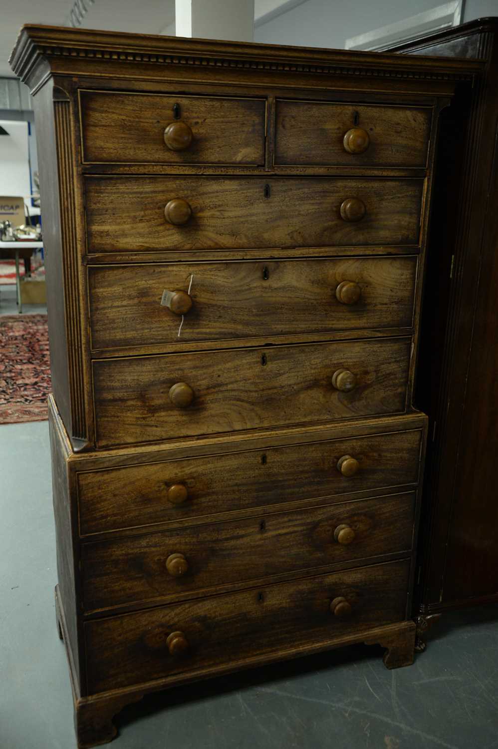 Lot 193 - George III mahogany chest-on-chest.