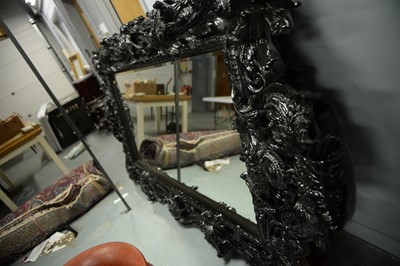 Lot 196 - Large and ornate rococo style wall mirror.