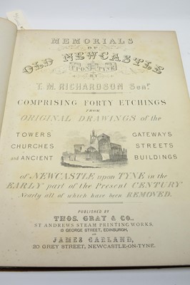 Lot 18 - Richardson (Thomas Miles, snr.) Memorials of Old Newcastle upon Tyne.