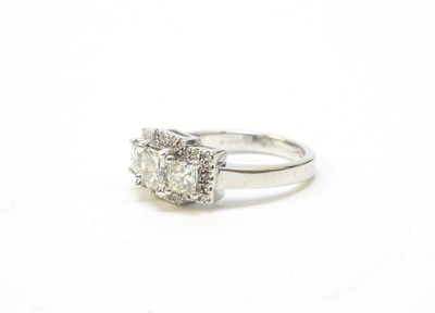 Lot 47 - Princess cut diamond dress ring