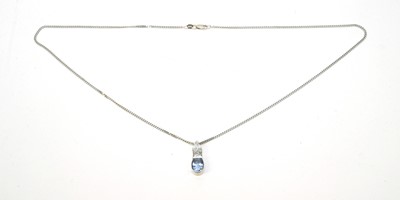 Lot 48 - Sapphire and diamond pendant
