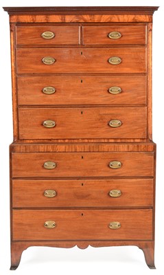 Lot 901 - George III mahogany chest on chest